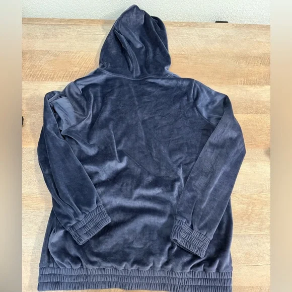 Michael Kors Navy Velvet Hoodie - Picture 3 of 4